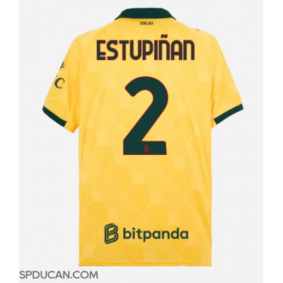Muški Nogometni Dres AC Milan Pervis Estupinan #2 Rezervni 2025-26 Kratak Rukav Muški Nogometni Dres AC Milan Pervis Estupinan #2 Rezervni 2025-26 Kratak Rukav